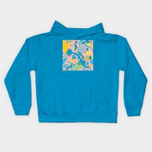 Surreal Wildlife / Pink, Blue, Yellow Kids Hoodie